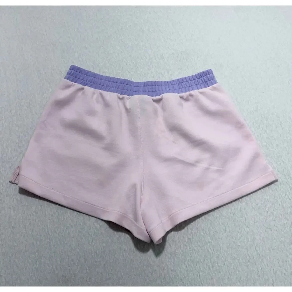 Converse Girl’s Knit Shorts Pink Purple Elastic Waist Pockets Size XL 14/16